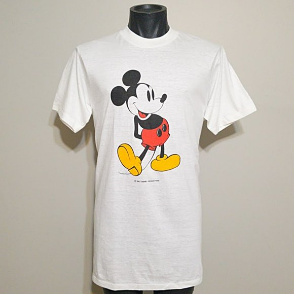 Nos Vintage Mickey Mouse Tee L 90s Jerzees Walt Disney Productions USA T Shirt - Picture 3 of 6